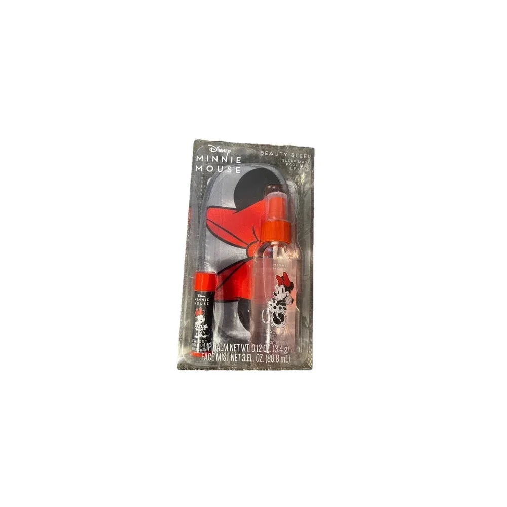 Disney Minnie Mouse Beauty Sleep Face Mask, Lip Balm, Face‎ Mist Gift Set